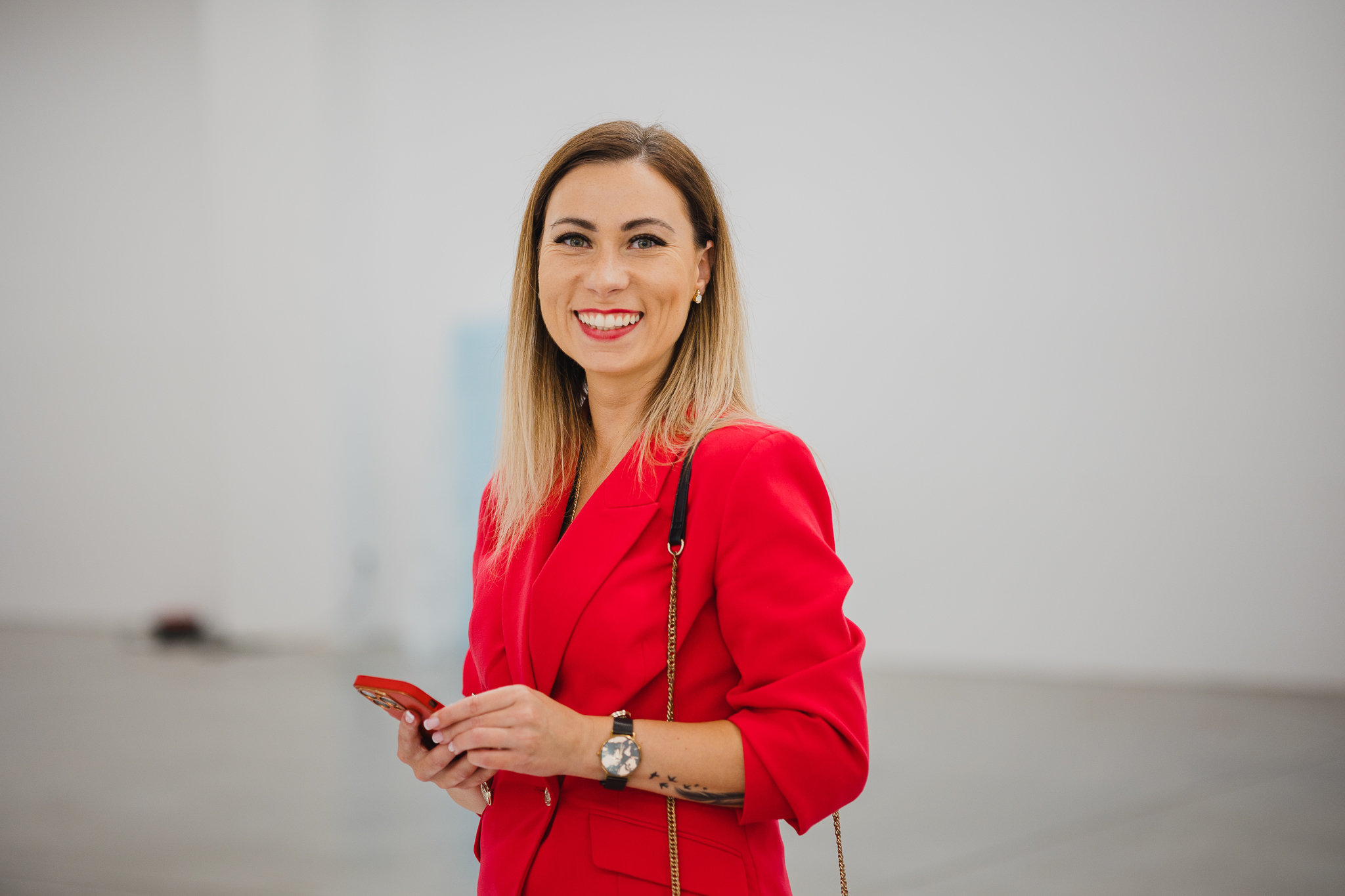 red coat woman